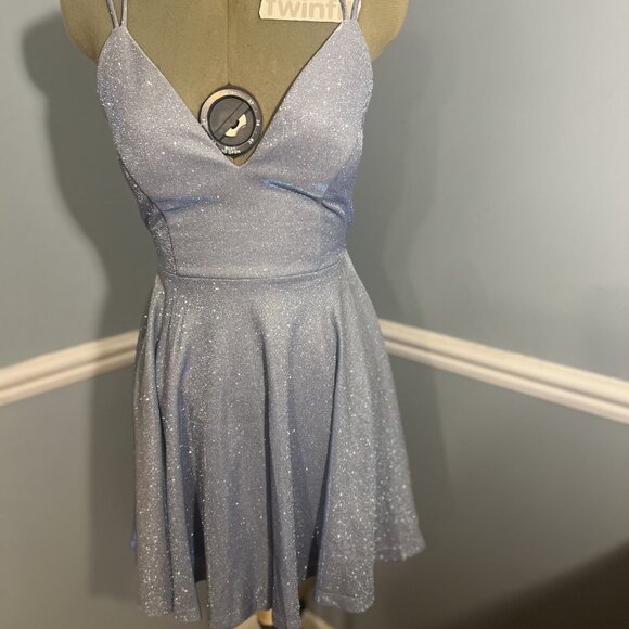 Homecoming | Windsor Light Blue Glitter Fit & Flare Dress XS | NWT - Picture 8 of 8